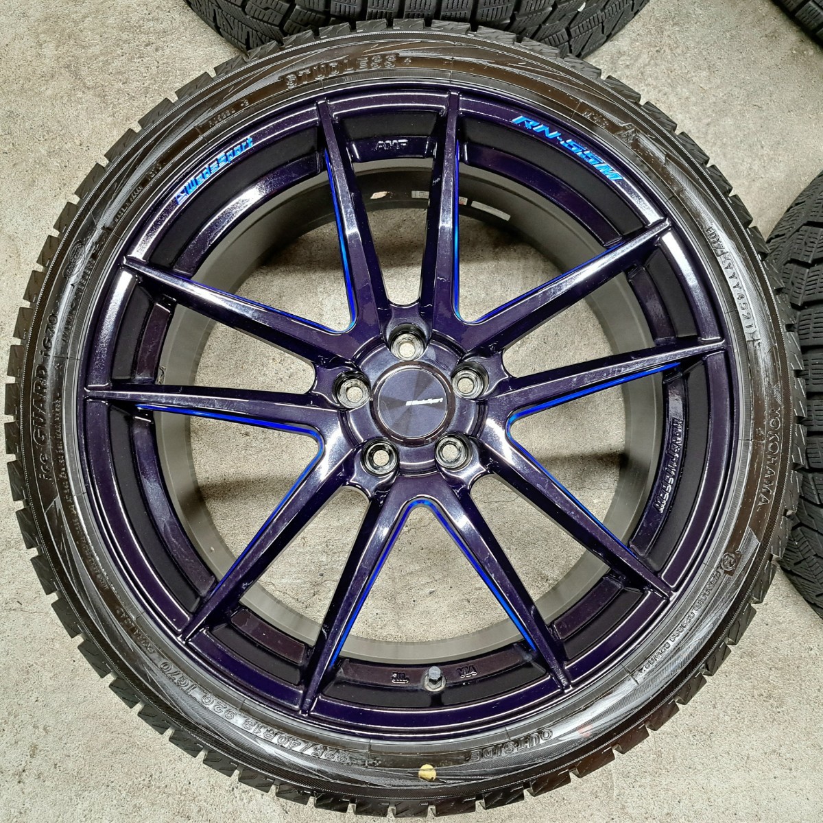 【極上品】ウェッズ RN-55M ホイールタイヤ スタッドレス 2021年 ヨコハマ アイスガードIG70 225/40R18 8.5J スバル WRX STI BRZ トヨタ 86_画像3