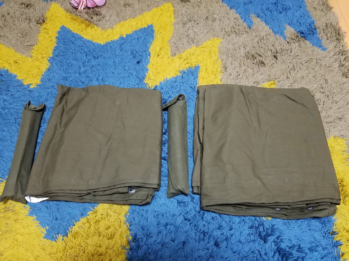 新的波蘭軍隊帳篷設置180-190 Solo Camp Papent Poncho 原文:新品　ポーランド軍　テントセット　１８０-１９０　ソロキャンプ　パップテント　ポンチョ