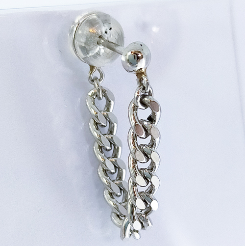  debut Pt! flat ... chain width 3.2 millimeter futoshi .! platinum Pt850/Pt900 one-side ear chain hoop earrings man woman which. person also 