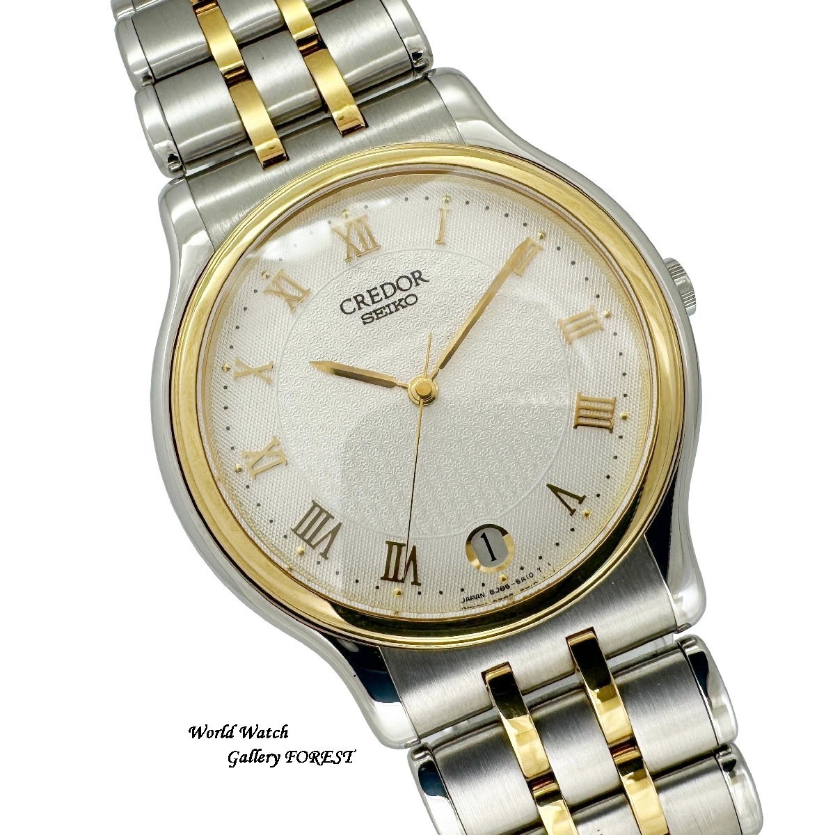 【クレドール☆シグノ☆GCAZ002】18K× SS セイコー SEIKO クオーツ 8J86-6A00 中古 メンズ腕時計☆Aランク☆_画像3