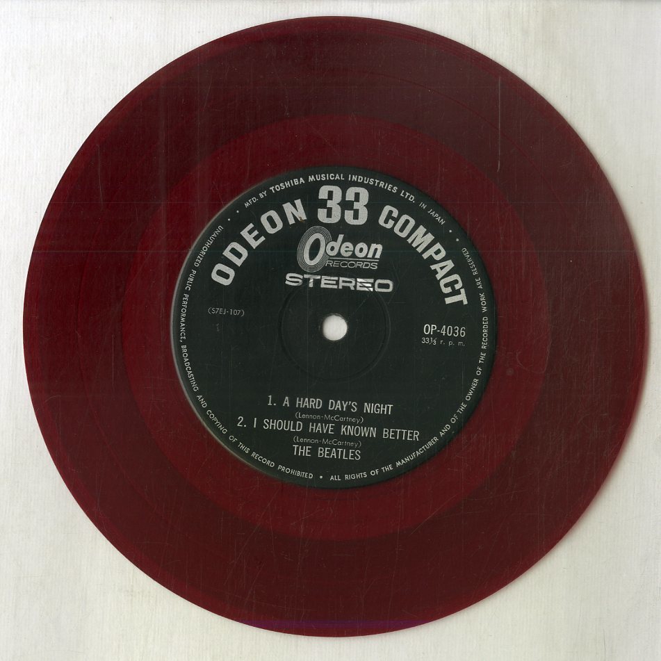 C00184294/EP1枚組-33RPM/ビートルズ(BEATLES)「ビートルズがやって来る ヤァ! ヤァ! ヤァ! A Hard Days Night (1965年・OP-4036・4曲入_画像3