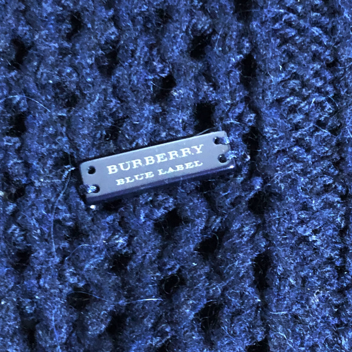 BURBERRY BLUE LABEL バーバリーブルーレーベル かぎ編み ニット セーター 長袖 38 ネイビー レディース A31_画像9