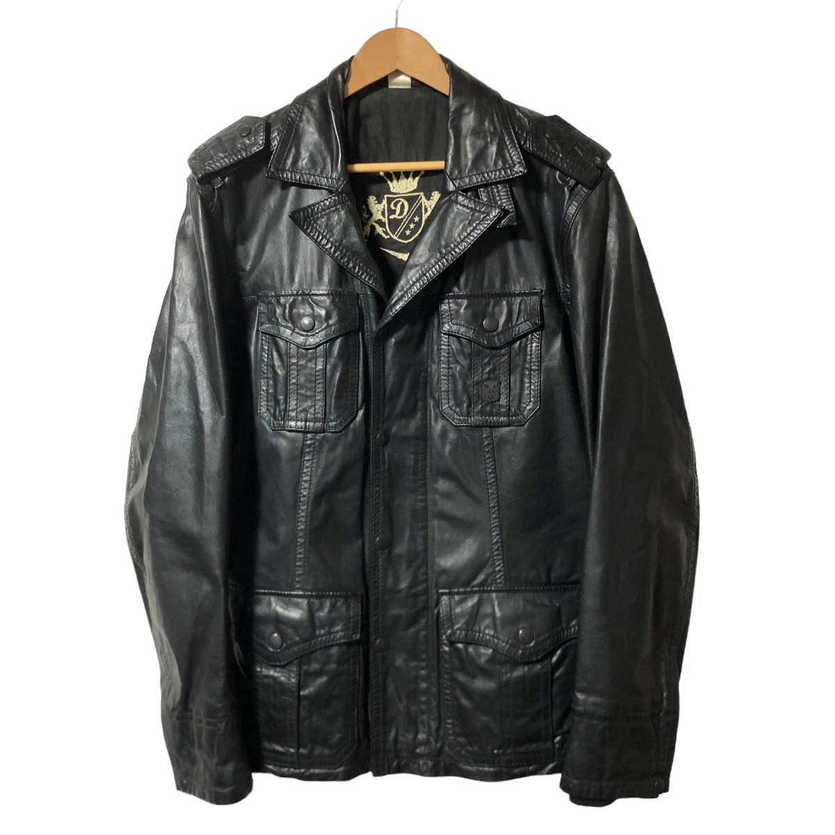 DIESEL ディーゼル ライダース レザージャケット 牛革 XL 黒 メンズ OU7_画像1