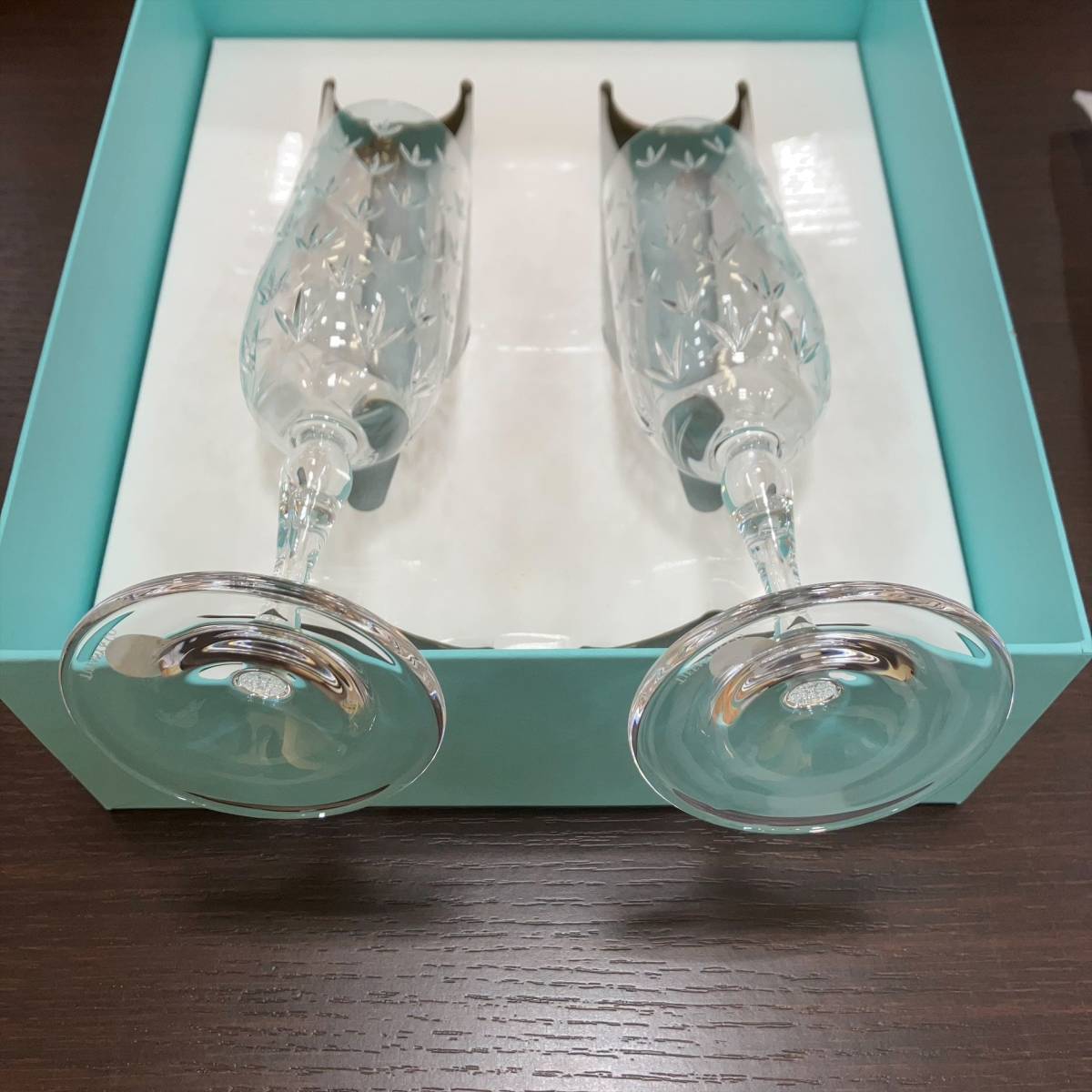 #14070A　TIFFANY&Co ティファニー フローレット シャンパングラス ペアグラス ペア ワイングラス TIFFANY&Co._画像4