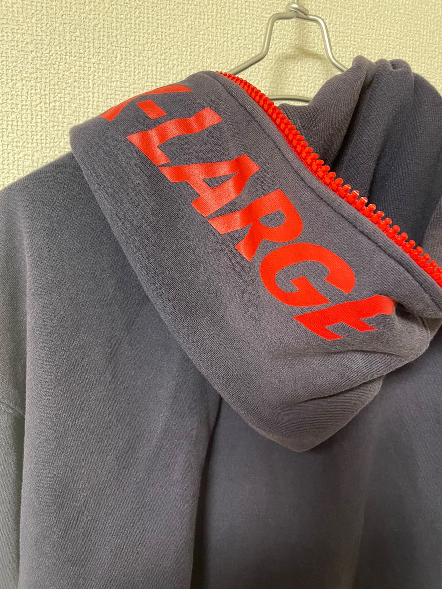 X-LARGE ジップアップパーカー ダブルファスナー Lサイズ ネイビー