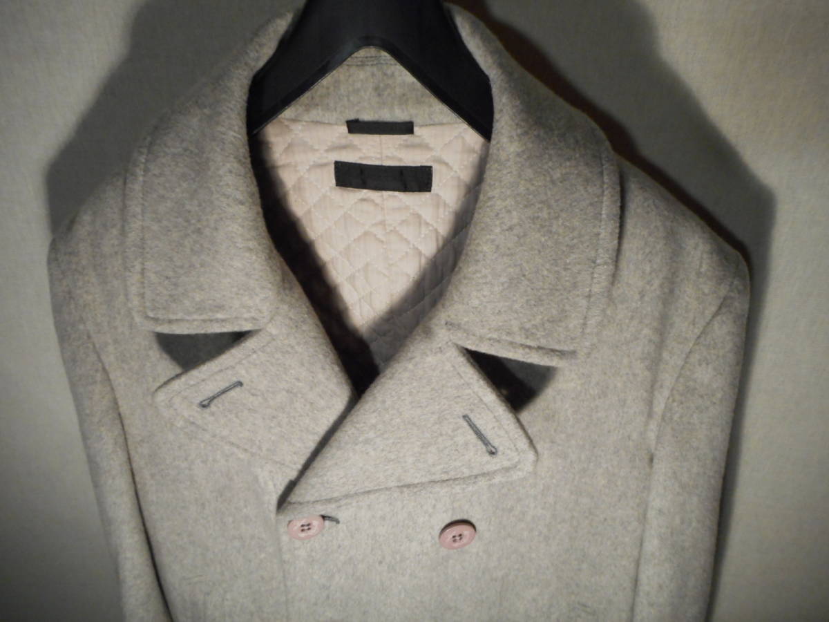  beautiful goods *[ Alexander McQueen ][ finest quality cashmere va- Gin wool soft melt n] designer's cotton inside pea coat 