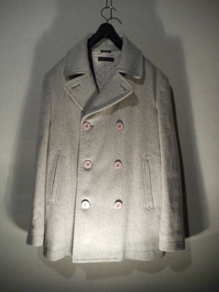  beautiful goods *[ Alexander McQueen ][ finest quality cashmere va- Gin wool soft melt n] designer's cotton inside pea coat 