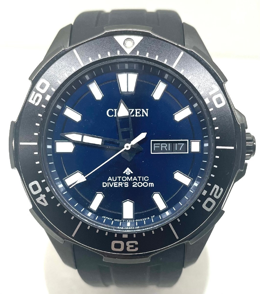 【稼動品】CITIZEN シチズン プロマスター 8203-R008927 自動巻き ダイバーズウォッチ デイデイト ラバーベルト メンズ 腕時計 箱付き_画像2