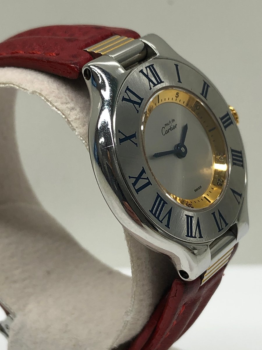 稼動品 Cartier カルティエ must マスト21 ヴァンテアン 1340 シルバー文字盤 クォーツ 腕時計 レディース 2023年11月電池交換済_画像3