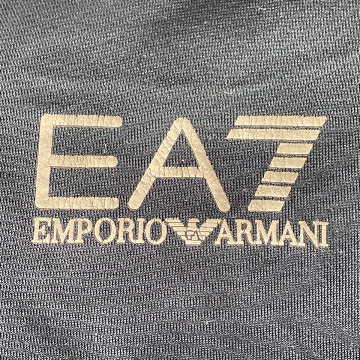 EMPORIO ARMANI EA7 エンポリオ アルマーニ L トラックジャケット ジャージ フルジップ バックプリント ネイビー ホワイト メンズ イタリア_画像6