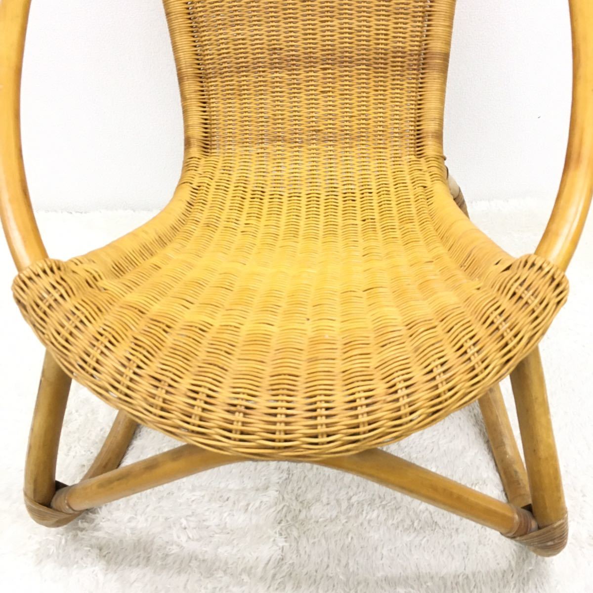 ラタン椅子 籐家具 天然素材 円形 楕円形 モダンイス ブラウン_画像7