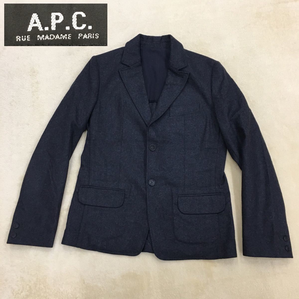 A.P.C. アーペーセー テーラードジャケット ブレザー ウール ナイロンブレンド センターベンツ 背抜き メンズ サイズS ポーランド製