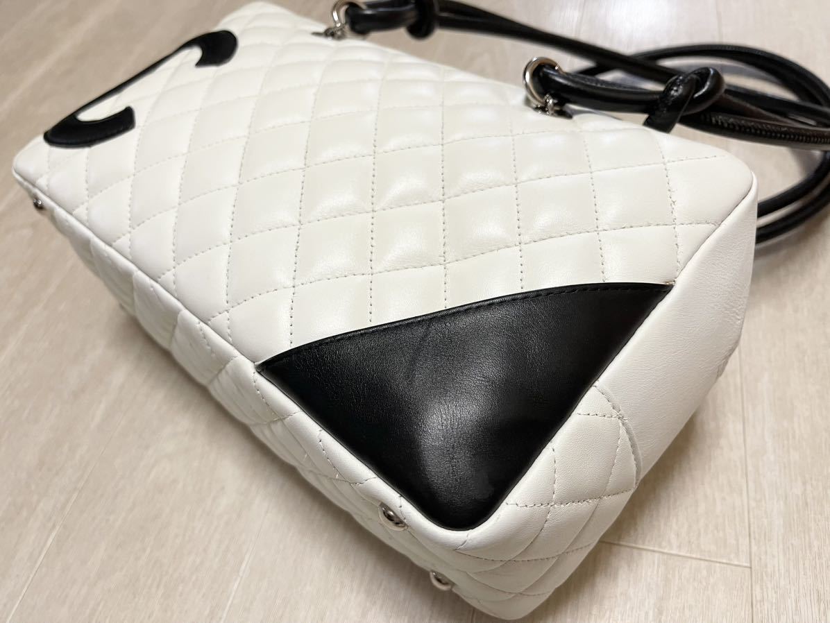 1000円～！正規品 美品 シャネル CHANEL ココマーク カンボンライン ショルダーバック ボーリング トートバッグ シリアルあり_画像4