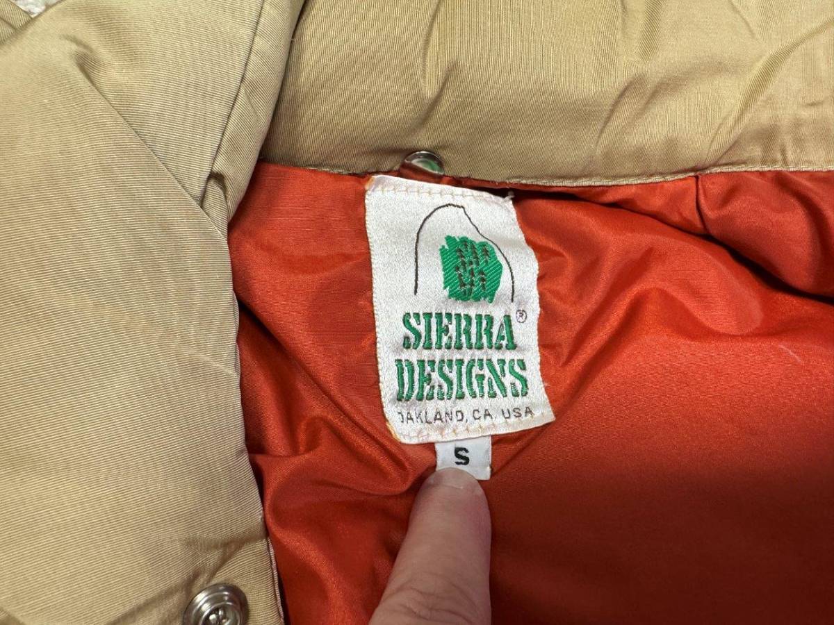 SIERRA DESIGNS シェラデザイン ダウンジャケット Sサイズ ビンテージ ベージュ系 送料無料_画像5