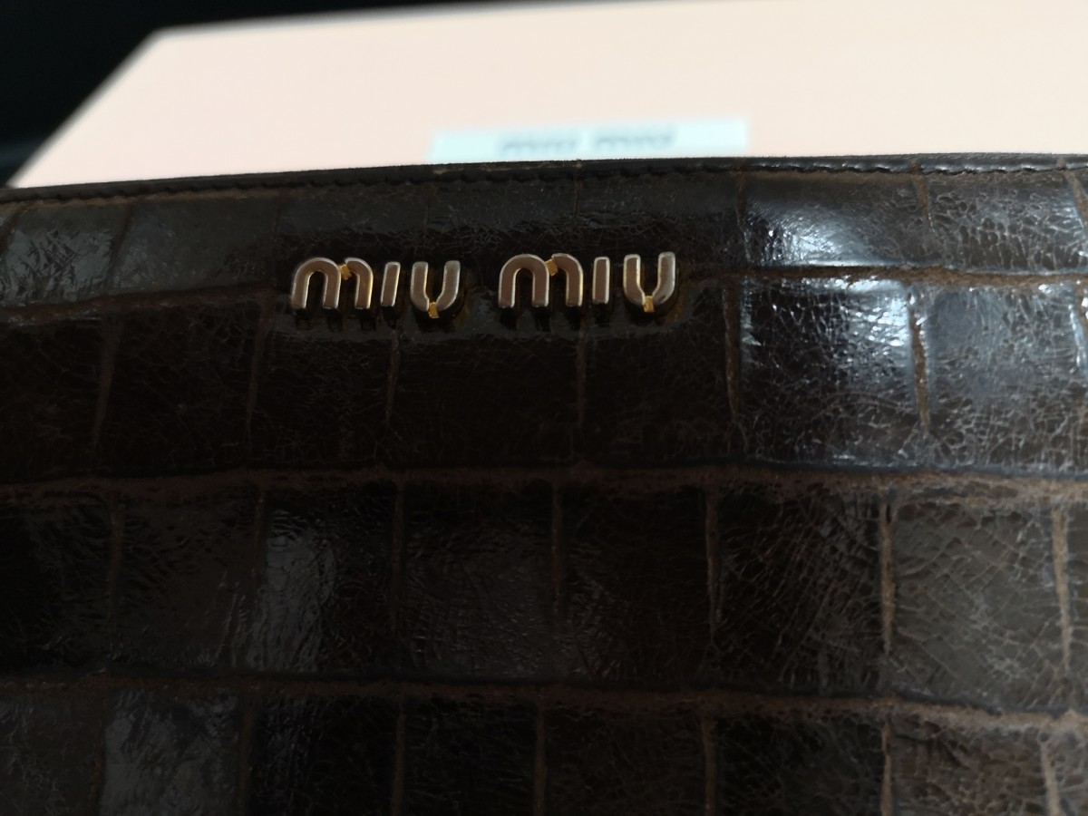 正規品】MIUMIU ミュウミュウ 長財布 ブラウン クロコ柄|Yahoo!フリマ