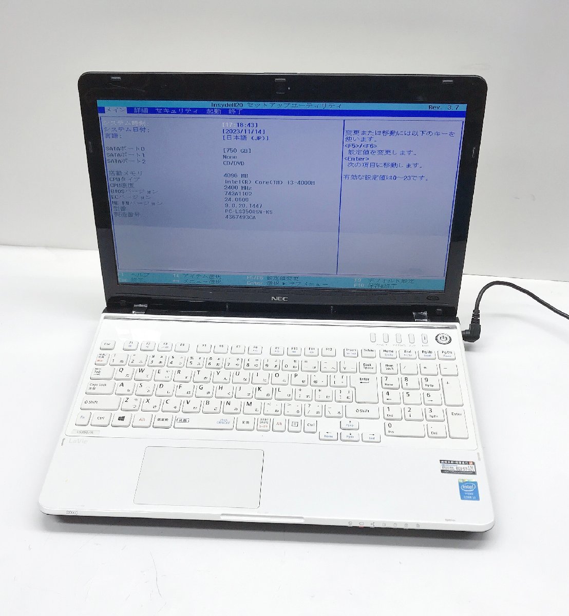 NT: NEC LS350/R Corei3-4000M 2.4GHz/4GB/750GB 無線ブルーレイノート　Windows8_画像1