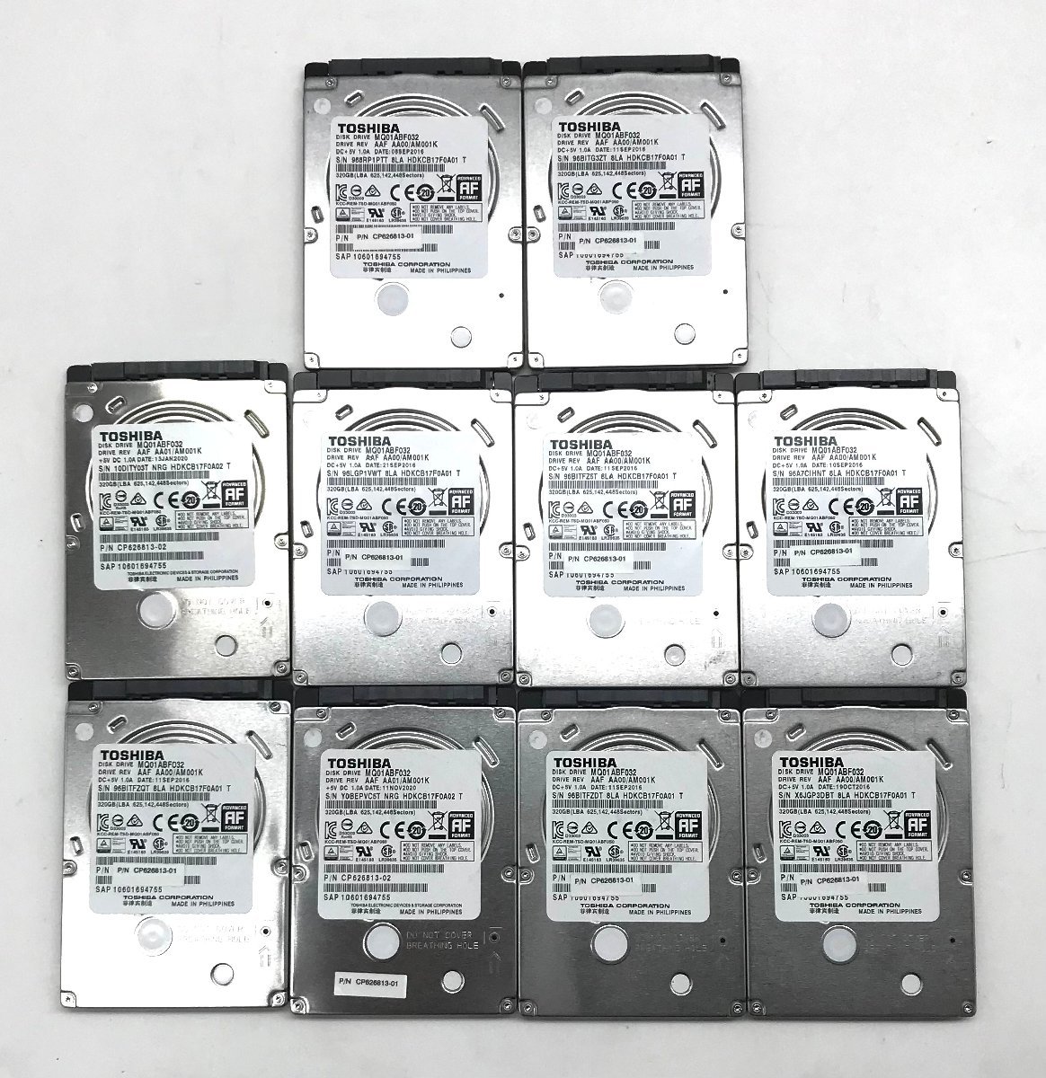 【中古】 TOSHIBA (東芝) HDD MQ01ABF032　320GB SATA 5400rpm 7mm 2.5インチ 動作確認済　ハードディスク 10台セット 大量入荷_画像2