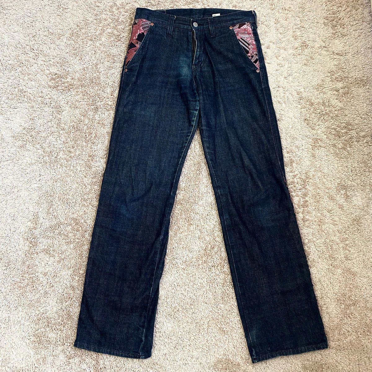 高級 JuvenileDelinquent デニムパンツ 岡山児島産 和柄 刺繍 32 高級 JuvenileDelinquent デニムパンツ 岡山児島産 和柄 刺繍 32
