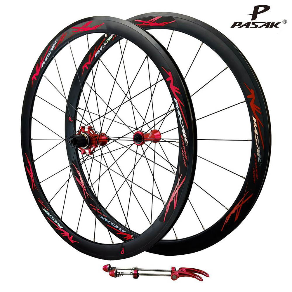 PASAK ロードバイクホイール 前後セット 700C クイックリリース リムブレーキバイク ホイール ストレートプルハブ 軽量 HB19