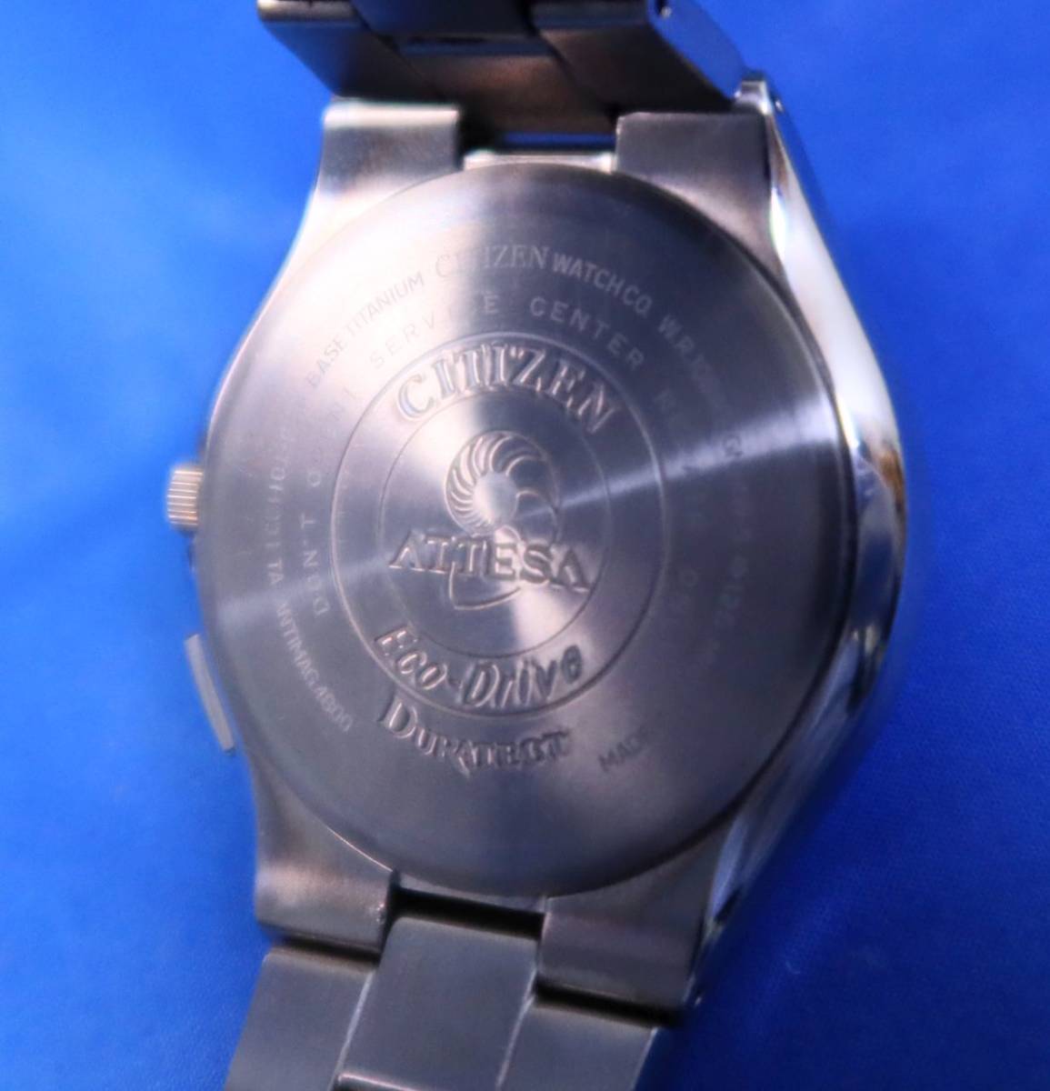  シチズン アテッサ ATD53-2841 電波ソーラー チタン メンズ腕時計 中古完全動作品 送料無料_画像8