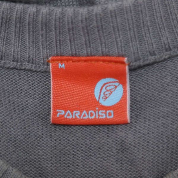 Paradiso パラディーゾ 通年 ロゴ刺繍★ Vネック ニット ベスト Sz.M　メンズ　E3T02442_A#L_画像5
