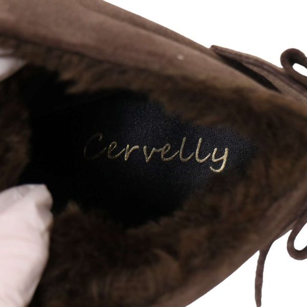 Cervelly セルベリ 秋冬 スウェード レザー★ 裏ボア ヒール ブーティ 靴 Sz.23.0cm　レディース　E3G00706_B#T_画像7