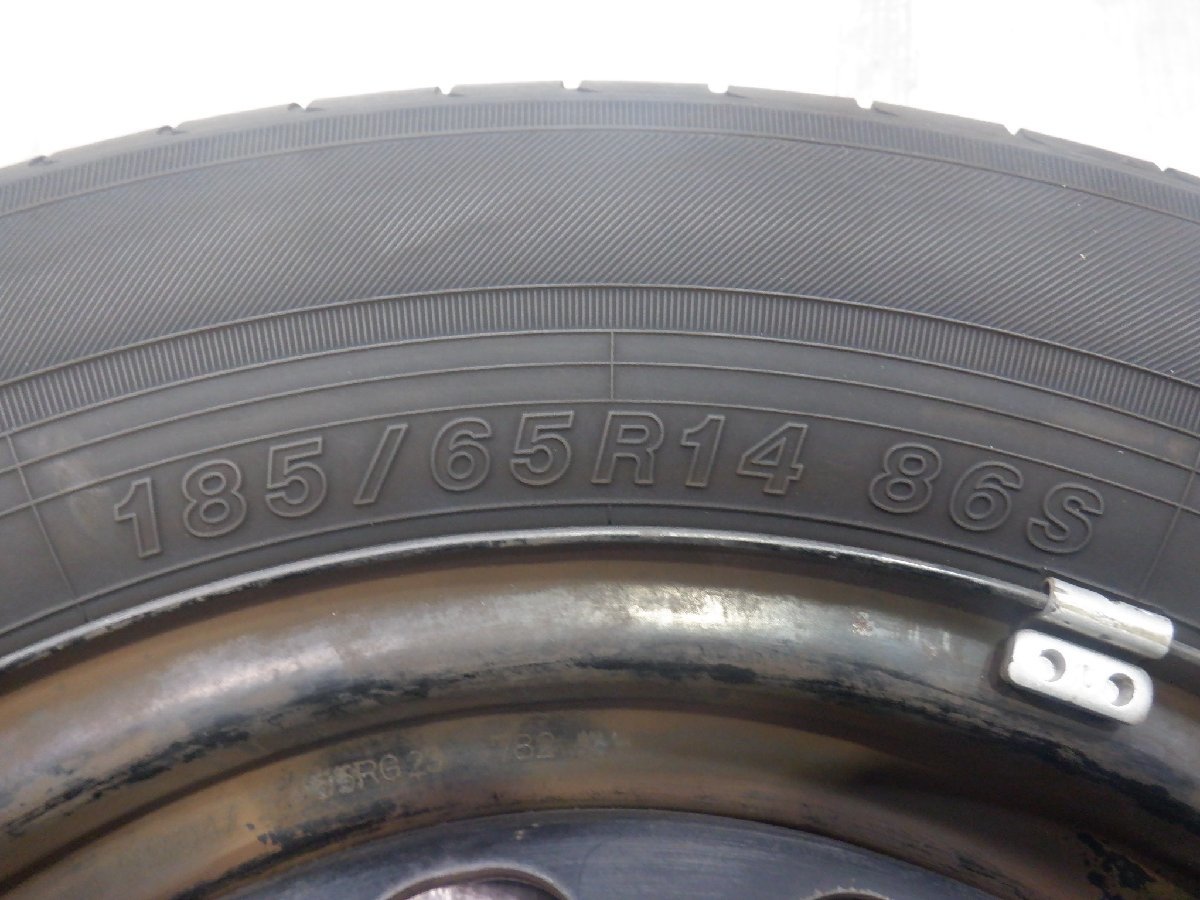 ☆山あり☆ 4H 100 5.5JJ +45 14インチ ホンダ純正 鉄 スチールホイール タイヤ 185/65R14 YOKOHAMA 4本_画像6