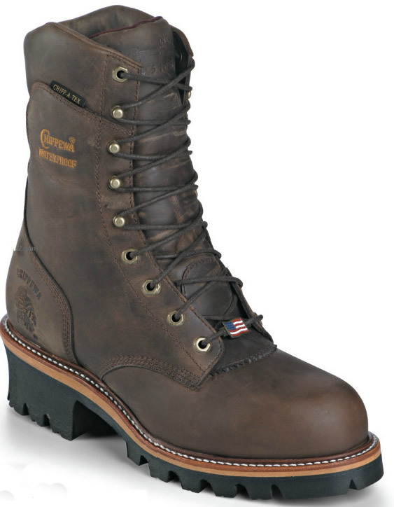 W121) 25405 Chippewa CHIPPEWA 9&#34; men's water proof steel turoga- boots 