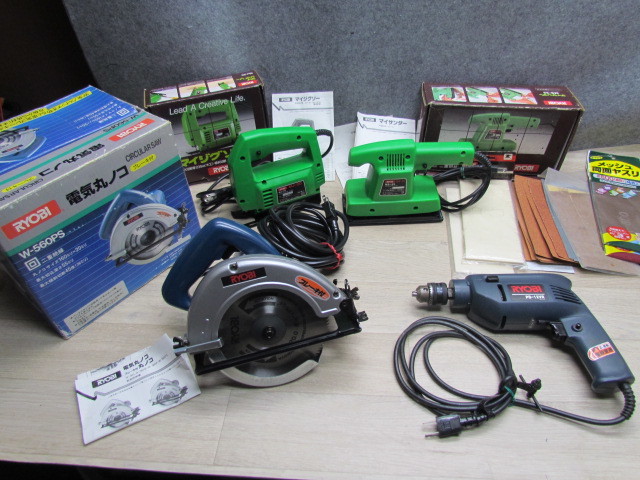 ☆RYOBI 電動工具まとめて☆【MS-35／サンダー】【MJ-20／ジグソー】【W-560PS／丸ノコ】【PD-12VR／振動ドリル】_画像1