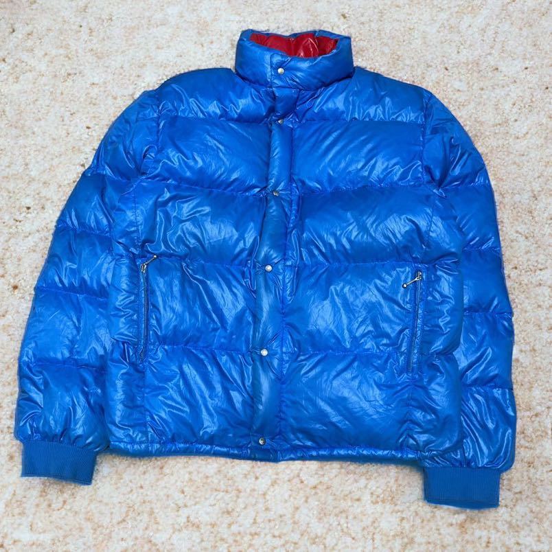 80s モンクレール ダウンジャケット フランス製 アシックス社 Lサイズ ブルー
