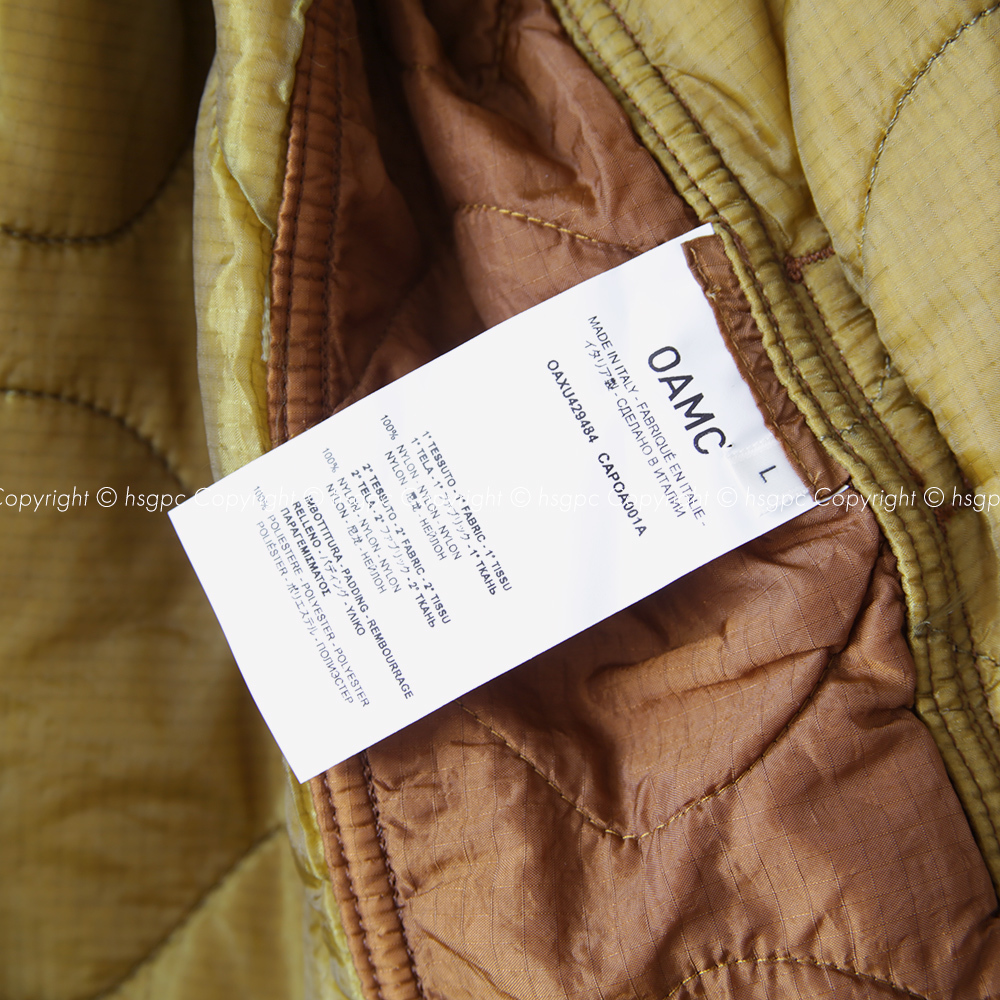 定価19万】新品 OAMC RE WORK リメイク キルティング ライナー 定価19万】新品 OAMC RE WORK リメイク キルティング ライナー