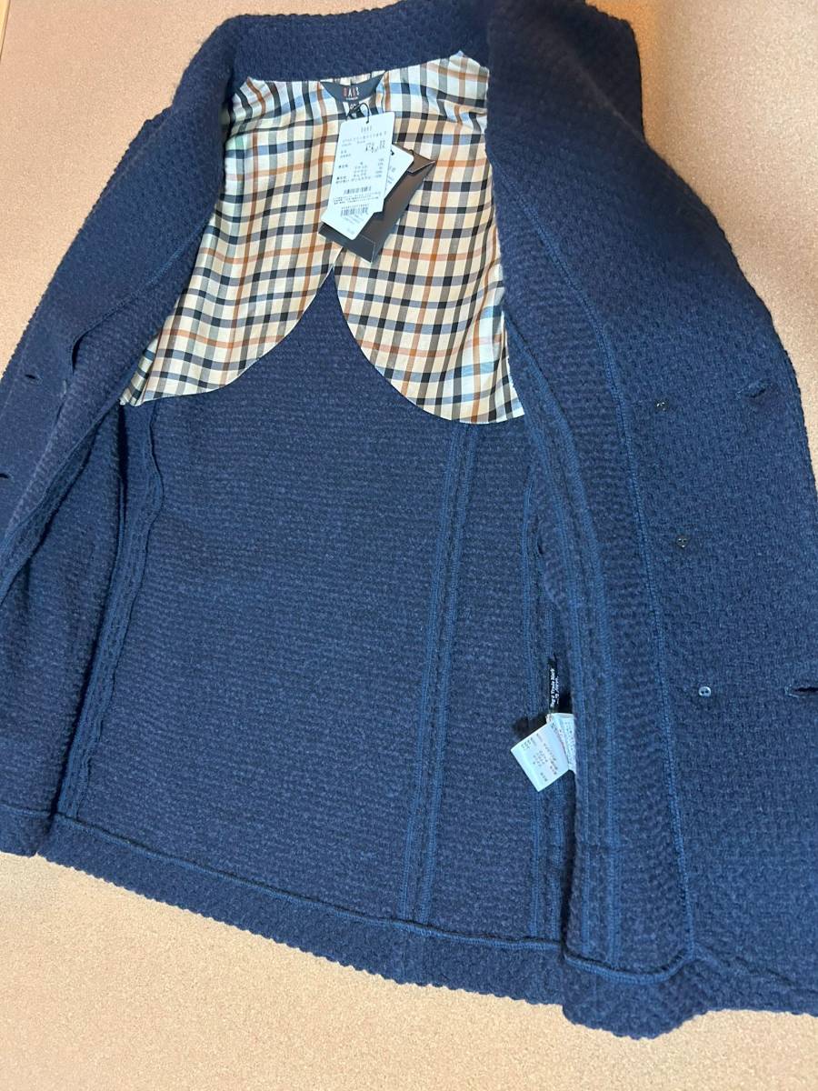 新品 DAKS ダックス コート　青　厚め_画像6