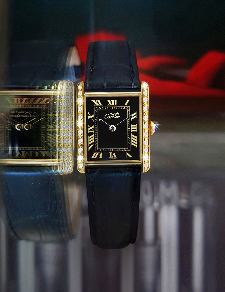 【CARTIER】カルティエヴェルメイユタンク★“高級!天然ダイヤ"ベゼル★レディース腕時計【新品仕上げ】_画像1