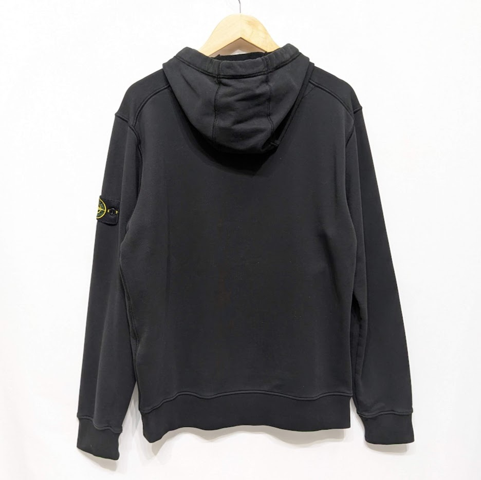 ∀ 美品 STONE ISLAND ストーンアイランド 101564151 ドローストリング パーカー フーディ スウェット ブラック 黒_画像2