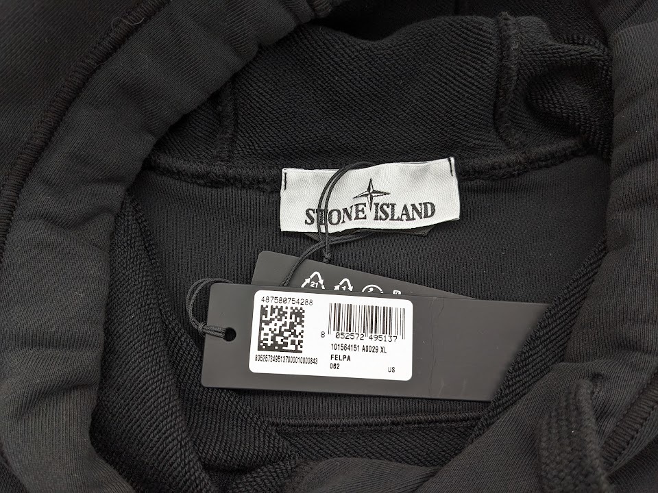 ∀ 美品 STONE ISLAND ストーンアイランド 101564151 ドローストリング パーカー フーディ スウェット ブラック 黒_画像8