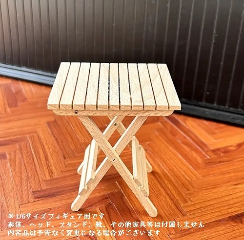 1/6スケールサイズ ミニチュア装飾品 木製 折りたたみテーブル、_画像1