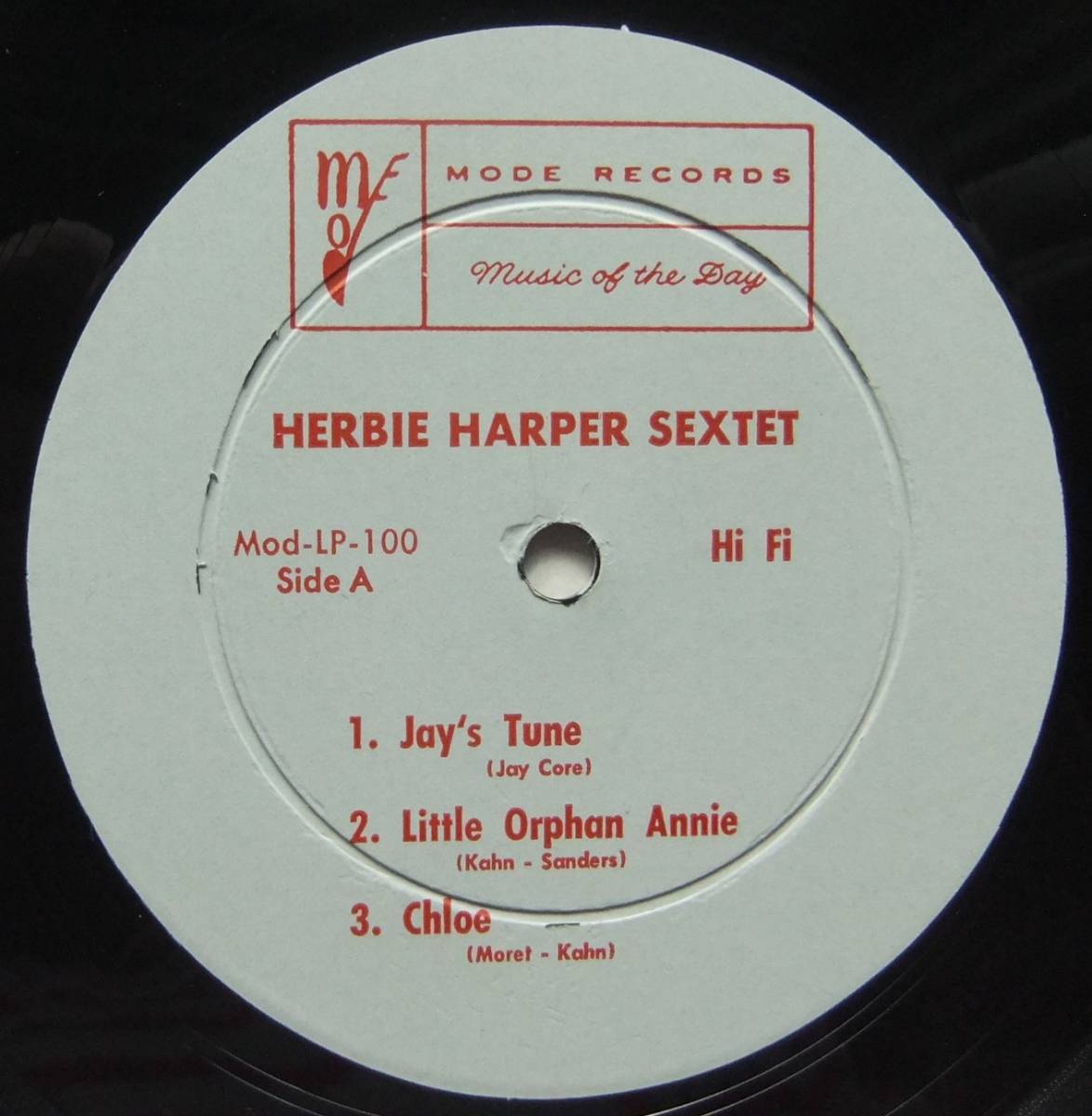 ◆ HERBIE HARPER Sextet ◆ Mode LP-100 (gray:dg) ◆ P_画像3