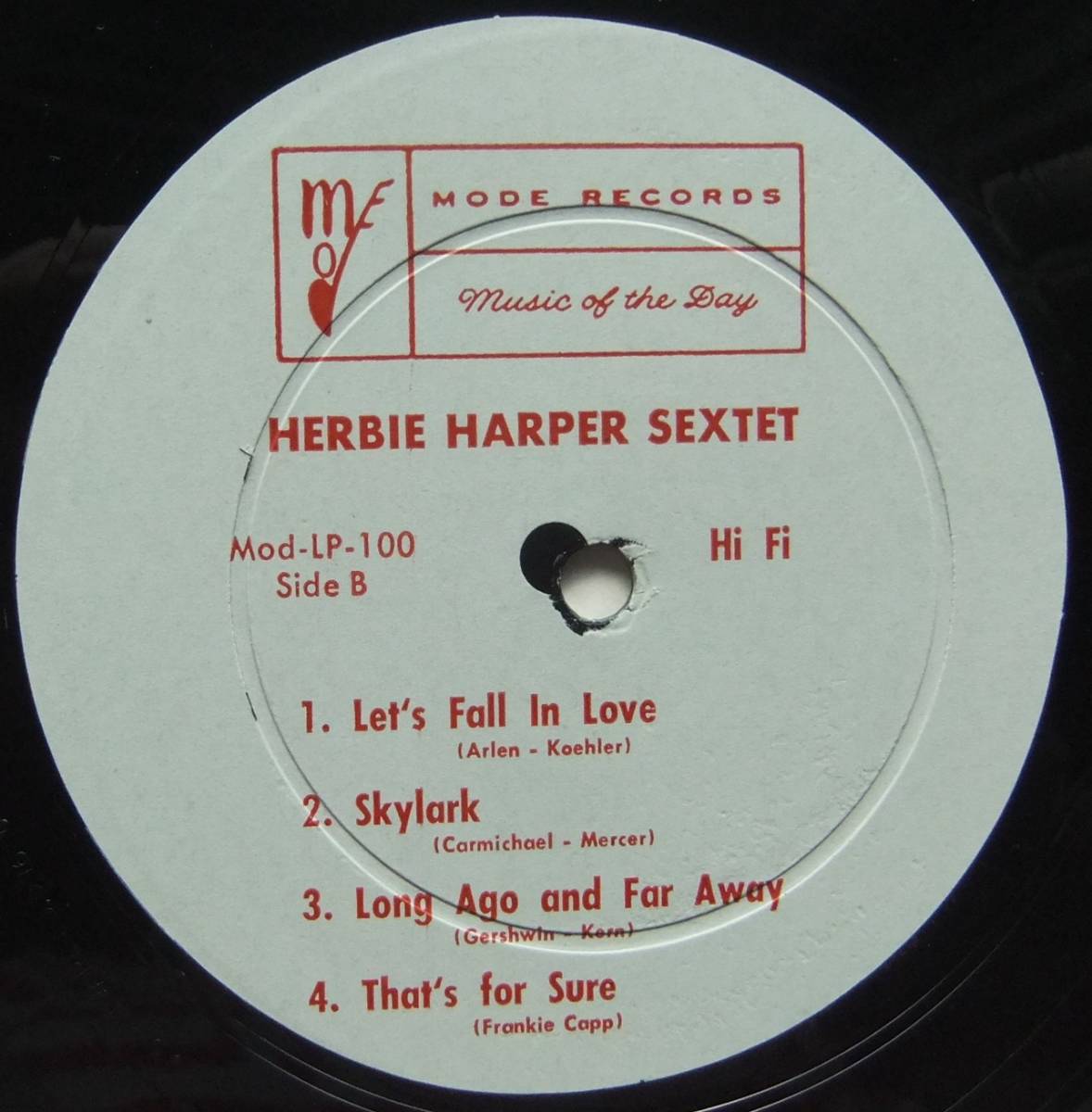 ◆ HERBIE HARPER Sextet ◆ Mode LP-100 (gray:dg) ◆ P_画像4