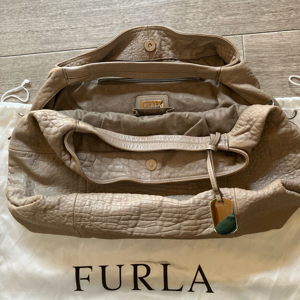 フルラ FURLA 2wayトートバッグ　くすみピンク　レザー　保存袋付き