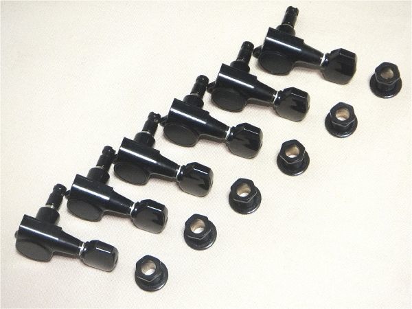 日本製 GOTOH ゴトー 6連 ロトマチックペグ SG381-MG-07-L6 マグナムロック ロッキング Black ブラック 黒 6個セット_画像1