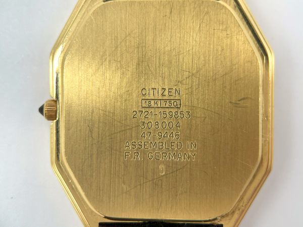 １円～ CITIZEN シチズン EXCEED エクシード 18K 750 金無垢 腕時計 2721-159853 総重量約30g ケース付き 動作未確認_画像8