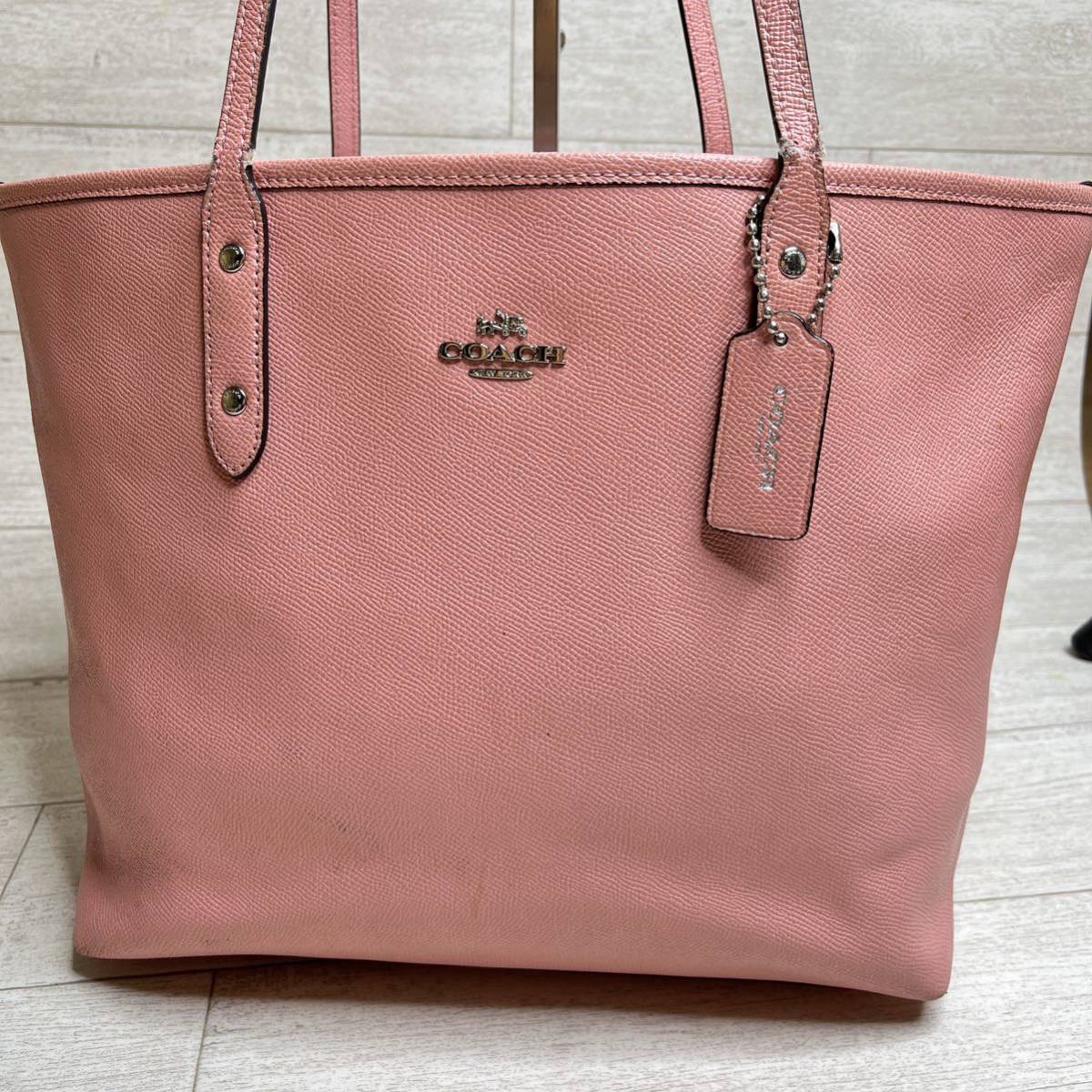 1円〜【入手困難品】10万円 コーチ COACH トートバッグ ビジネスバッグ ブリーフケース A4 2way レザー メンズ レディース ピンク_画像2