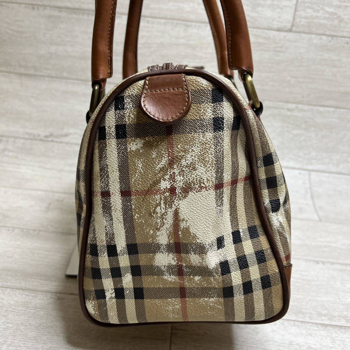 1円【入手困難品】BURBERRY バーバリー トートバッグ ブリーフケース ハンドバックA4 2way レザー メンズ レディース ノバチェックホース_画像4