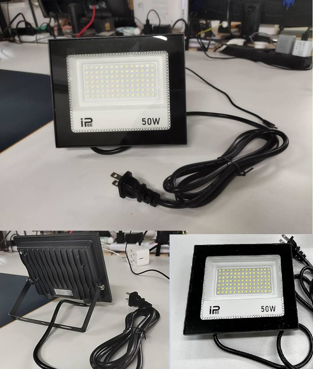  ２個　50ｗ　　LED 投光器 50W IP66防水 作業灯 8000LM 800W相当フラッドライト 省エネ 高輝度 アース付きプラグ PSE適合 1.8Mコード _画像2
