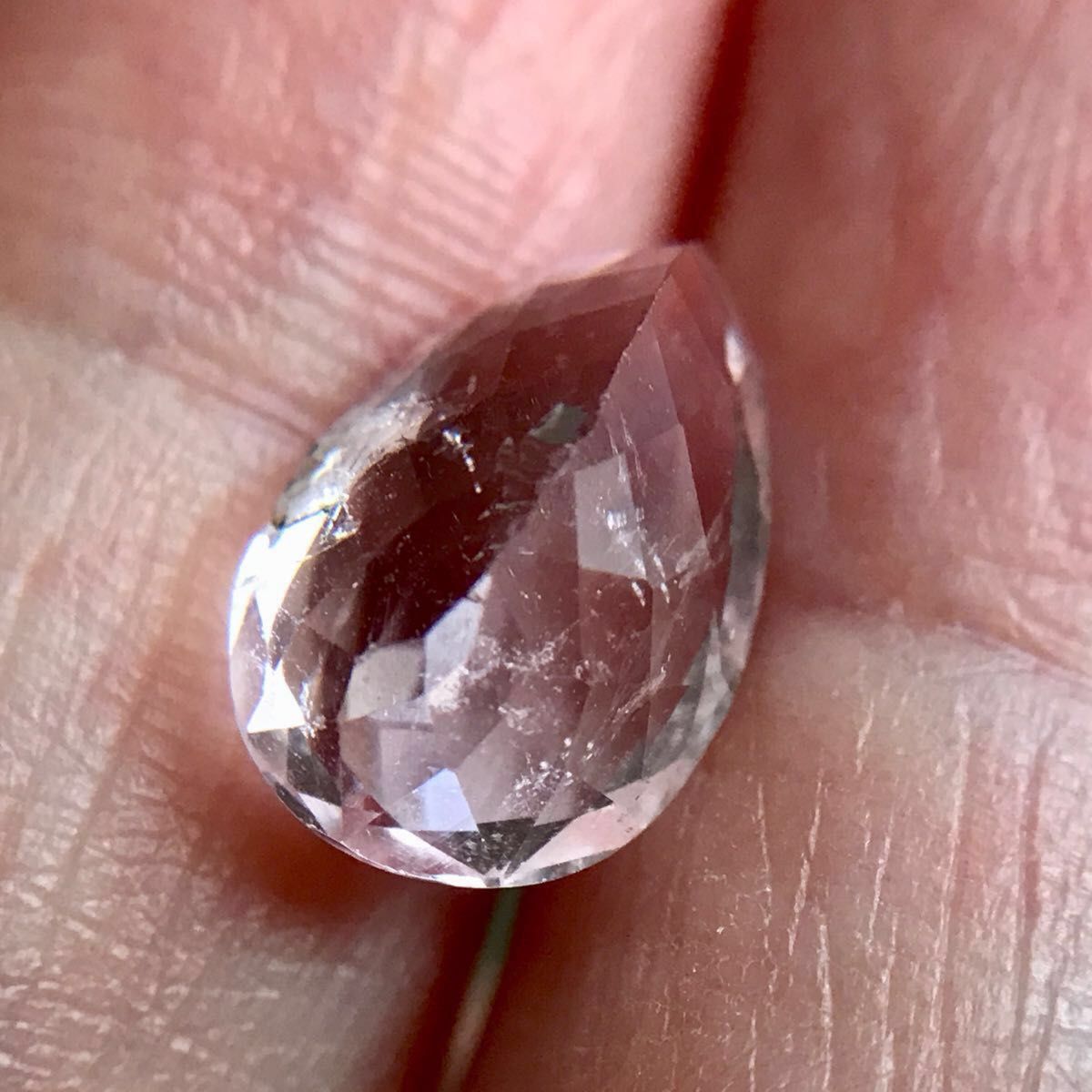 特大 クンツァイト 3.85ct 宝石ルース ペアシェイプ インクルージョン アフガニスタン 天然石