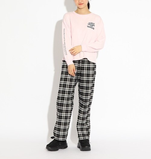  new goods PINK-latte message entering casual long T baby pink (071) 15(150cm) regular price 1320 jpy 