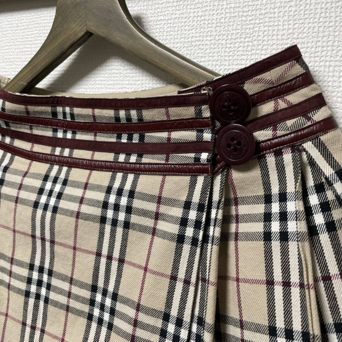  Burberry Blue Label to coil skirt miniskirt flap noba check pattern 