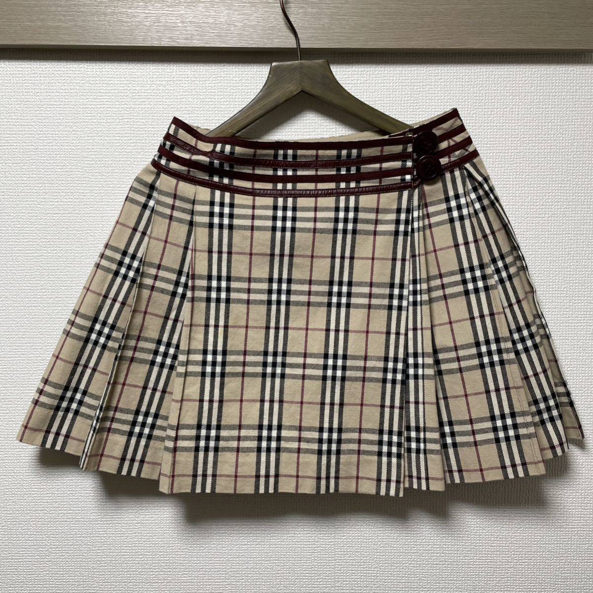  Burberry Blue Label to coil skirt miniskirt flap noba check pattern 