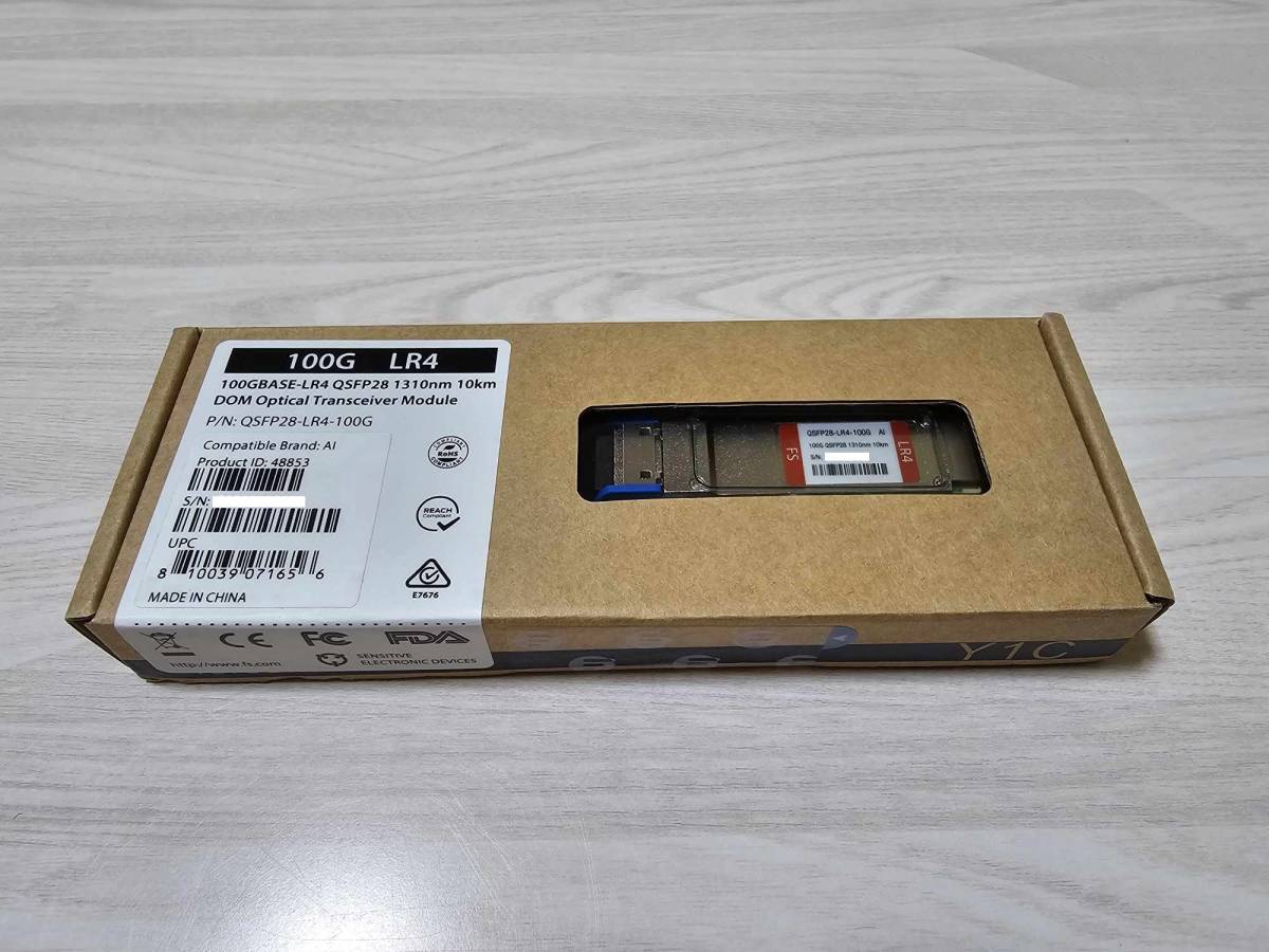 新品未開封 100GBASE-LR4互換 100GBASE-LR4 QSFP28光モジュール(1310nm 10km DOM LCデュプレックス SMF) for Arista_画像1