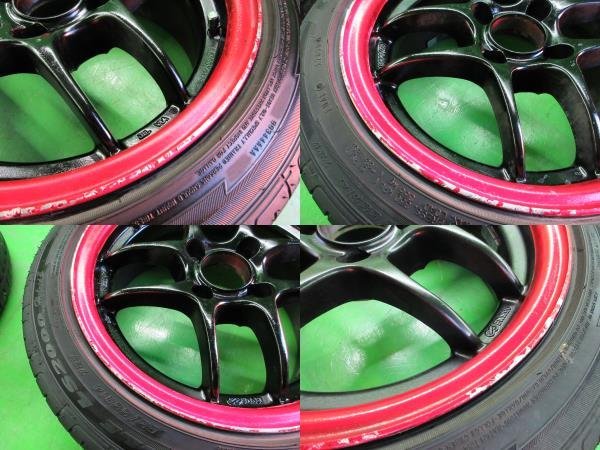 深リム!PCD100 ENKEI エンケイ CPS2 5.5j/+38 6j/+38 ハブ約73㎜ タイヤ 165/55R14 約8～9分山 4本 中古 旧車 ドリ車 軽カーコンパクトカー_画像6